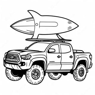 Toyota Tacoma Met Een Surfplank Kleurplaat 132748 65203