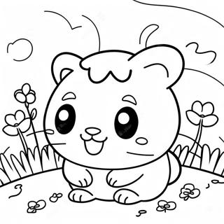 Hamtaro In Een Bloementuin Kleurplaat 133003-65396