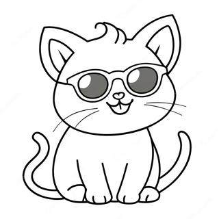 Schattige Banaan Kat Met Zonnebril Kleurplaat 133106-65471