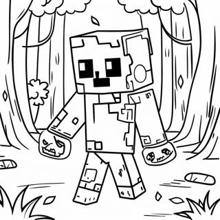 Minecraft Zombie In Een Bos Kleurplaat 133263-65577