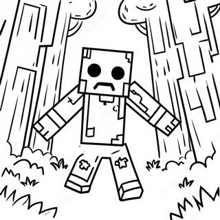 Minecraft Zombie In Een Bos Kleurplaat 133263-65579