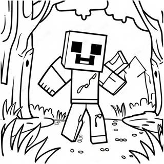 Minecraft Zombie In Een Bos Kleurplaat 133263-65596