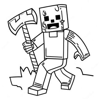 Minecraft Zombie Met Een Houweel Kleurplaat 133264-65597