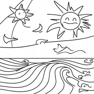 Cuba Vlag Met Zon En Golven Kleurplaat 133571-65838