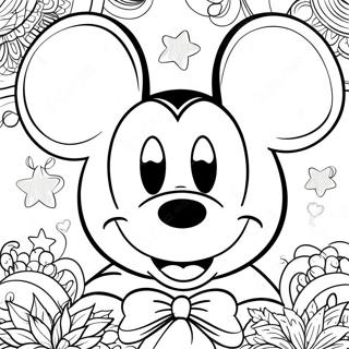 Blije Mickey Mouse Gezicht Kleurplaat 133620-65866