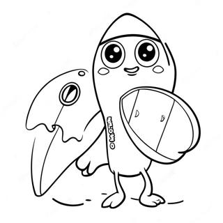 Kleurplaat Van Peely Met Een Surfplank 133649 65900