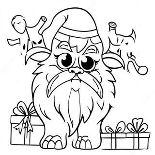 Feestelijke Krampus Met Cadeaus Kleurplaat 133801-66005