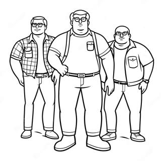 Avontuurlijke King Of The Hill Personages Kleurplaat 133828-66031