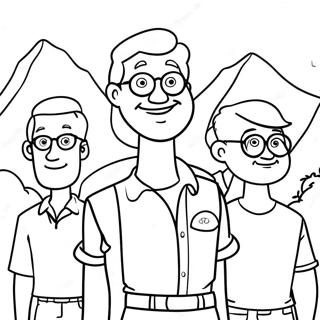 Avontuurlijke King Of The Hill Personages Kleurplaat 133828-66032