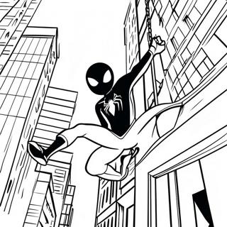 Miles Morales Swingend Door De Stad Kleurplaat 133853-66046