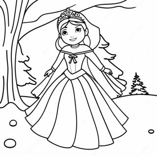 Elegante Sneeuw Prinses In Winter Wonderland Kleurplaat 134009-66165