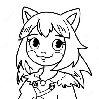 Mysterieus Wolf Meisje Anime Kleurplaat 134241-66357