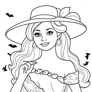 Halloween Barbie Kleurplaat 134543-66583