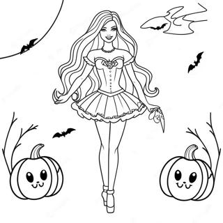 Halloween Barbie Kleurplaat 134543-66584