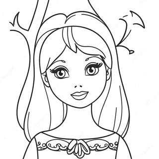 Spookachtige Halloween Barbie Kleurplaat 134544-66587