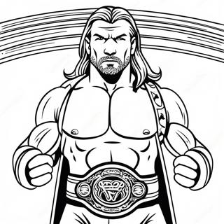 Dynamische Triple H Met Twee Gouden Riemen Kleurplaat 134984-66935