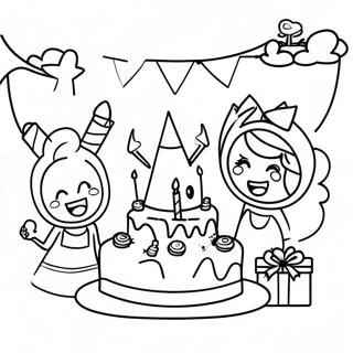 Vrolijke 8e Verjaardagsfeest Scene Kleurplaat 135240-67133