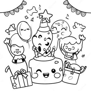 Vrolijke 8e Verjaardagsfeest Scene Kleurplaat 135240-67134