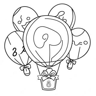 Spannende 8e Verjaardag Ballonnen Kleurplaat 135241-67137