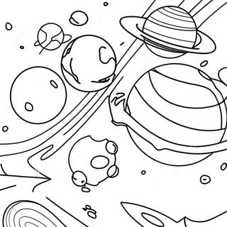 Kleurrijke Planeten In Omloop Kleurplaat Kleurplaten