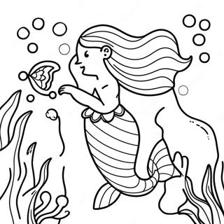 Elegante Zeemeermin Onderwater Scene Kleurplaat 135493-67330