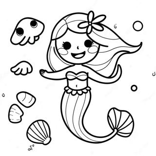 Blije Zeemeermin Met Schelpen Kleurplaat 135494 67334