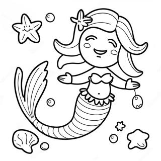 Blije Zeemeermin Met Schelpen Kleurplaat 135494 67336