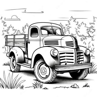 Rustieke Oude Truck Kleurplaat 135674-67469
