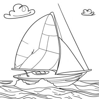 Kleurige Zeilboot Op De Oceaan Kleurplaat 135828 67588