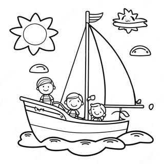 Zeilboot Met Blije Kinderen Kleurplaat 135829 67592