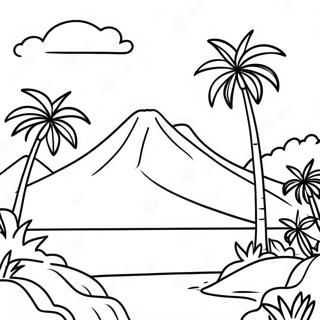 Levendig Tropisch Landschap Van De Dominicaanse Republiek Kleurplaat 136747 68310