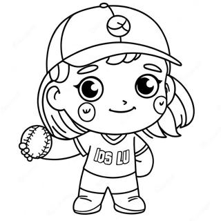 Schattige Kleurplaat Van Een Softbalspeler 137312-68894