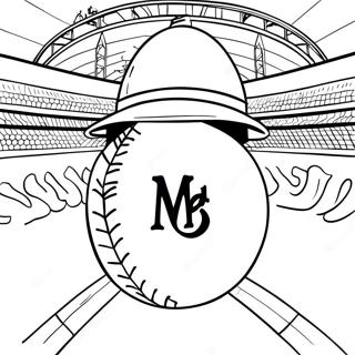 Vintage Mets Honkbal Kleurplaat 137491-69037