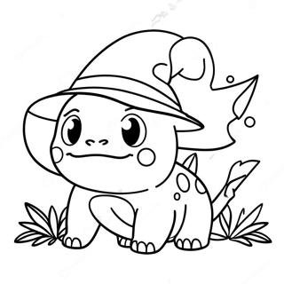 Schattige Bulbasaur In Een Heksenhoed Kleurplaat 137545-69085