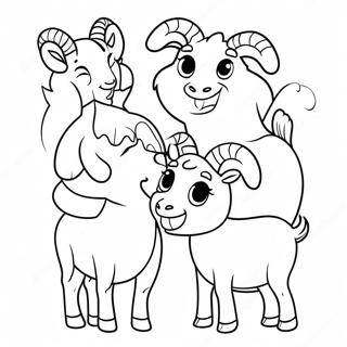 Schattige Geitenfamilie Kleurplaat 137596-69125