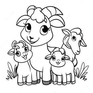 Schattige Geitenfamilie Kleurplaat 137596-69126