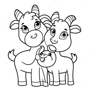 Schattige Geitenfamilie Kleurplaat 137596-69128