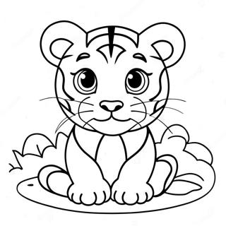 Schattige Baby Tijger Welp Kleurplaat 137979-69417