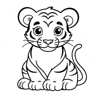 Schattige Baby Tijger Welp Kleurplaat 137979-69419