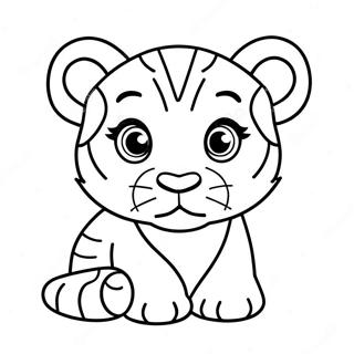 Schattige Baby Tijger Welp Kleurplaat 137979-69420