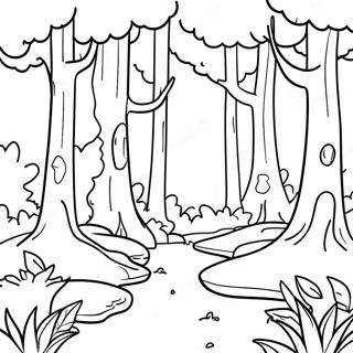Weelderig Groen Bos Kleurplaat 138109-69528