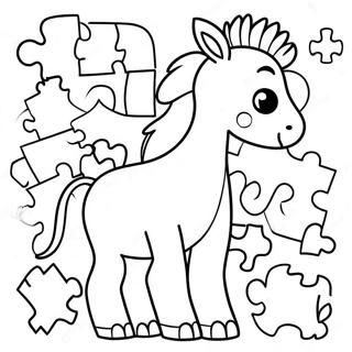 Dieren Puzzelstukken Kleurplaat 138184-69580