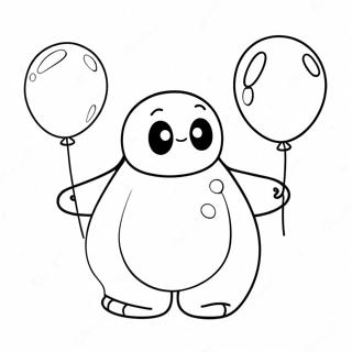 Schattige Baymax Met Ballon Kleurplaat 138439-69773