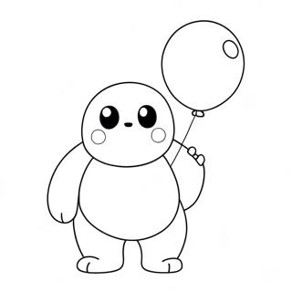 Schattige Baymax Met Ballon Kleurplaat 138439-69775