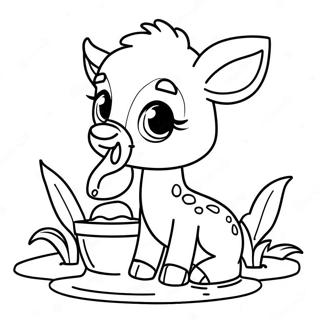 Schattig Baby Hert Dat Water Drinkt Kleurplaat 138698 69987