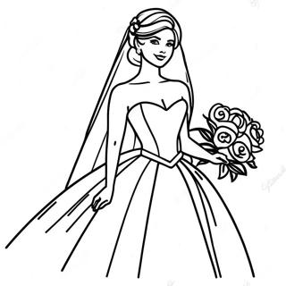 Elegante Bruid In Trouwjurk Kleurplaat 13873-3028