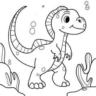 Speelse Waterdinosaurus Onderwater Kleurplaat 138799 70067