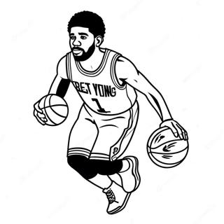 Kyrie Irving Dribbelen Met Basketbal Kleurplaat 139232-70394