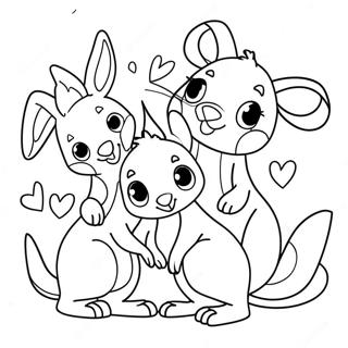 Kleurplaat Van Schattige Kangaroo En Vrienden 139310-70460