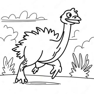 Avontuurlijke Emu Rennende Kleurplaat 139312-70467